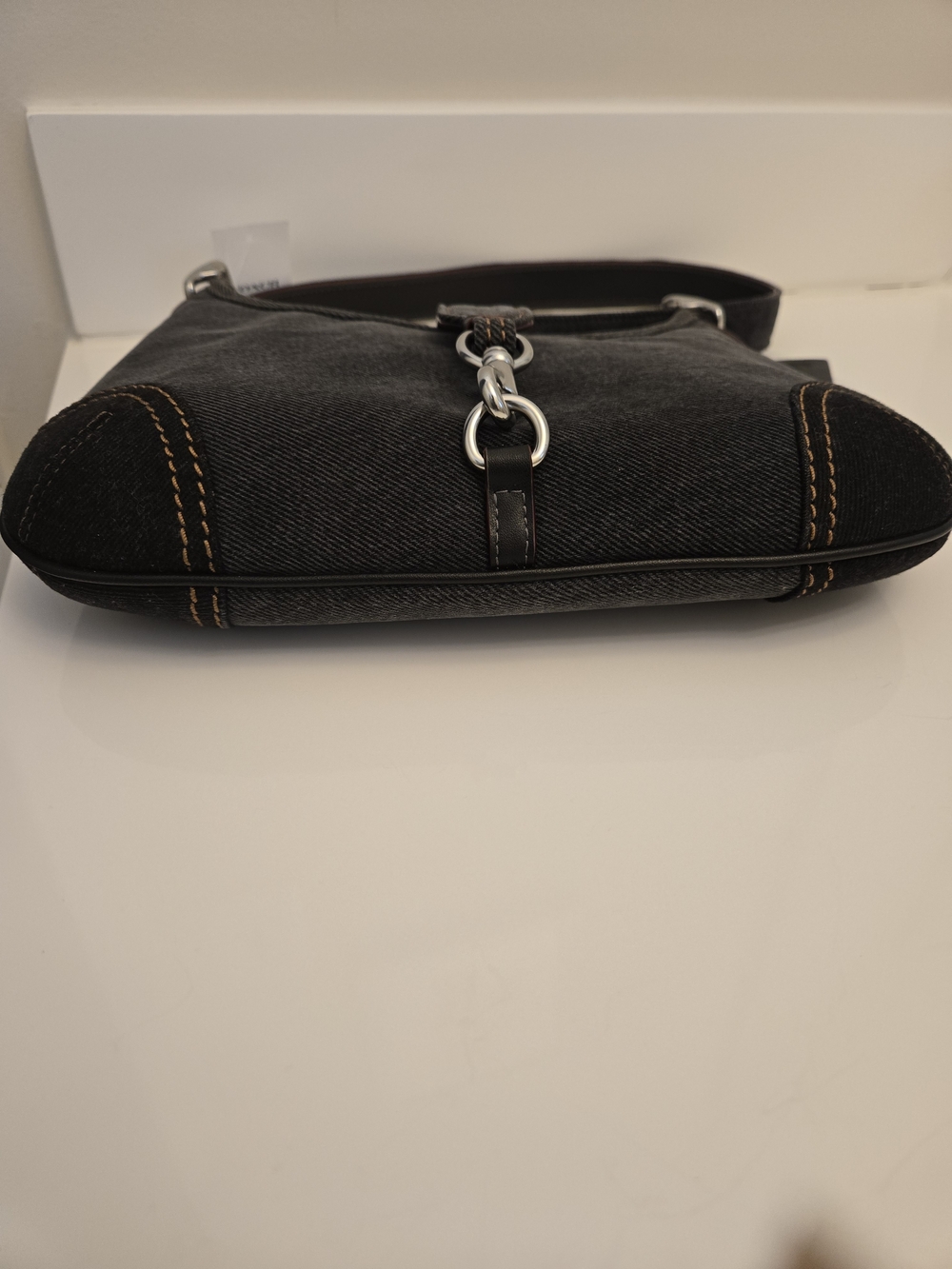 Coach Black Denim Shoulder Bag with Silver Hardware - Picture 5 of 10